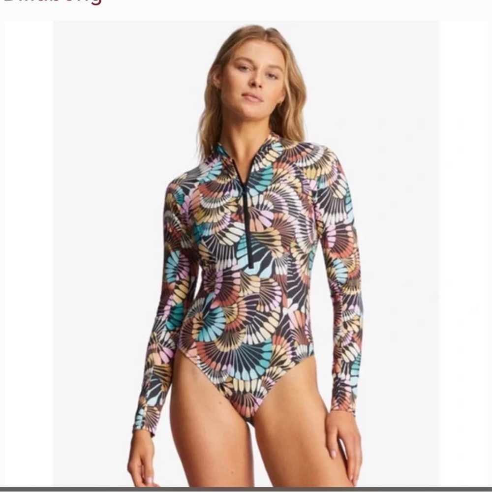 Billabong Women's A/Div Biarritz One Piece long sleeve swimsuit size large
